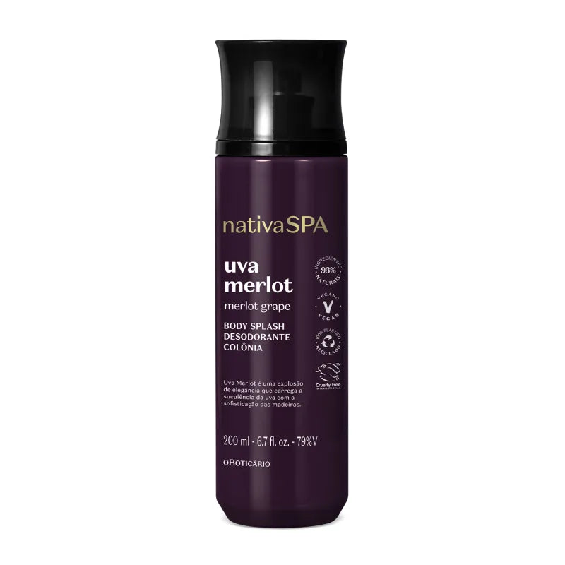 Body Splash Desodorante Colônia Nativa Spa Uva Merlot 200ml