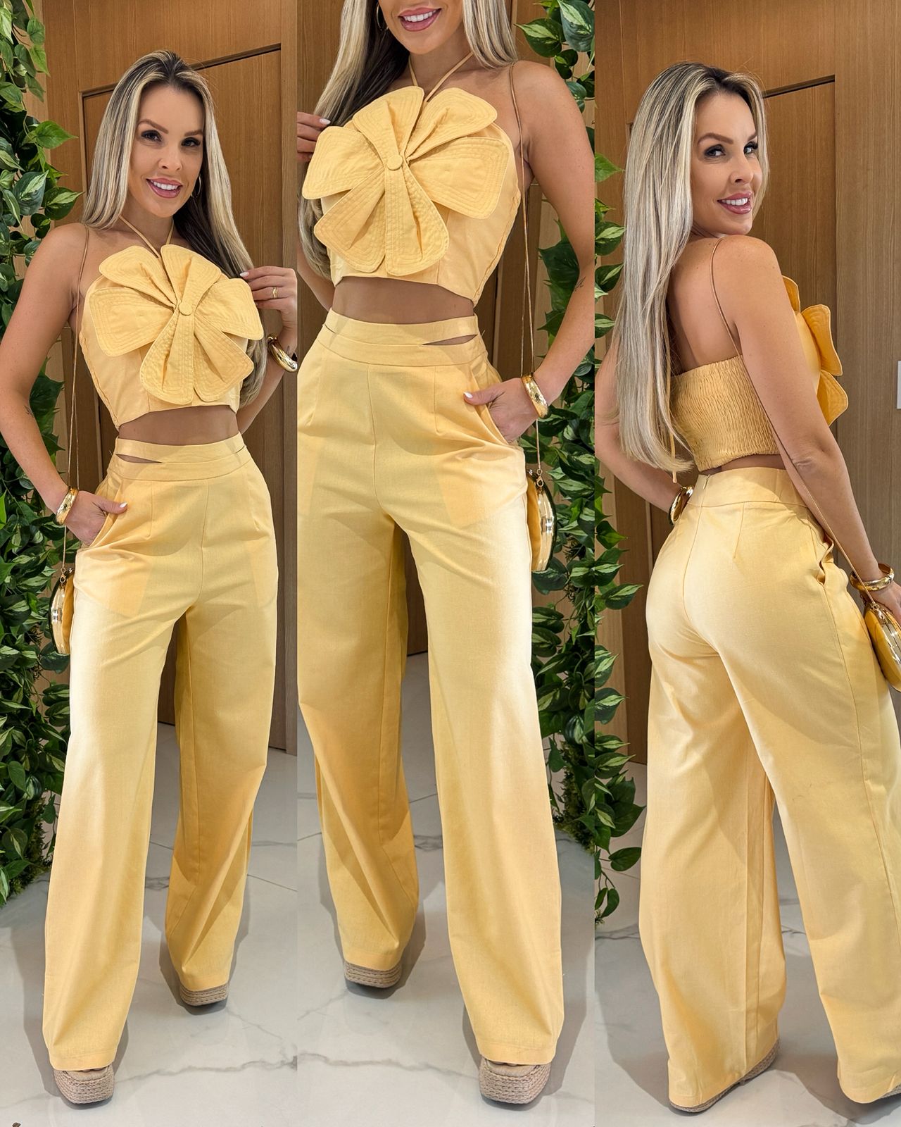 Conjunto Karine Amarelo 104893