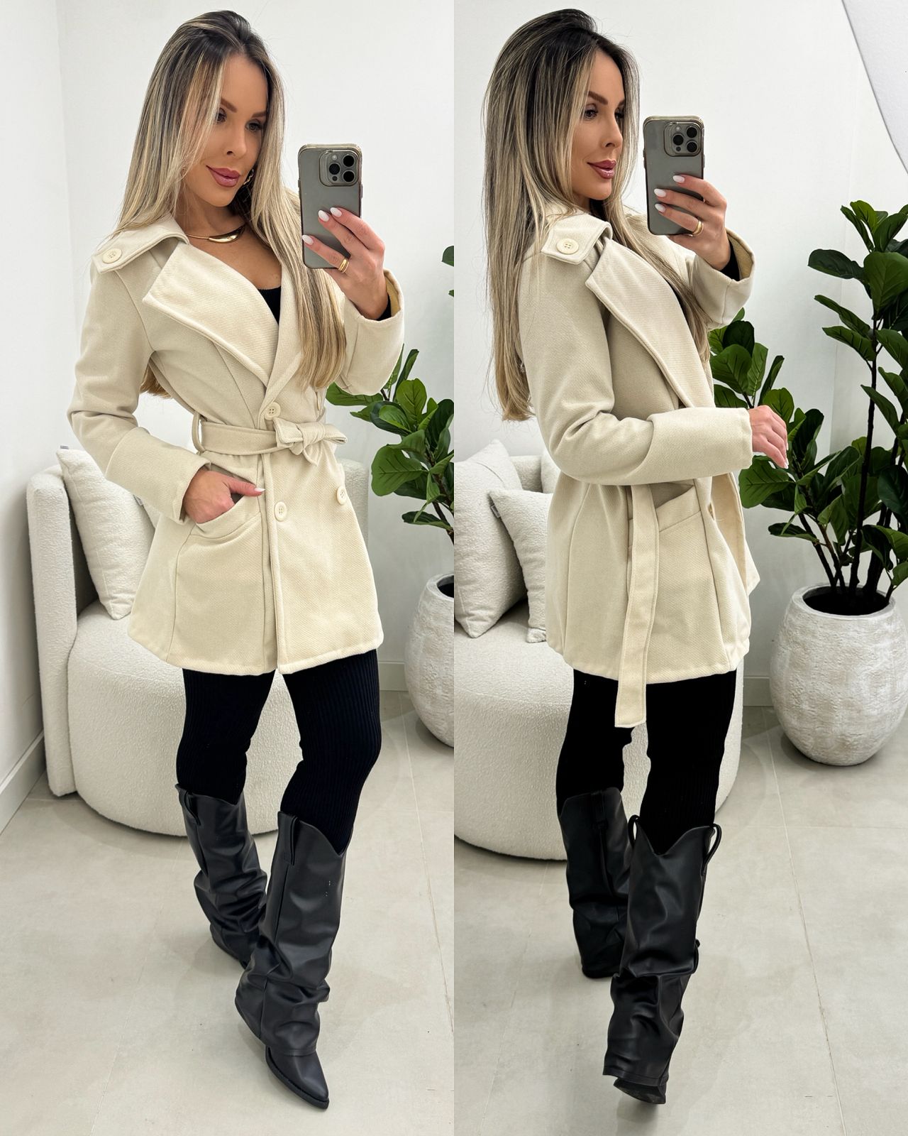 Casaco Lã Batida Tais Creme 104825