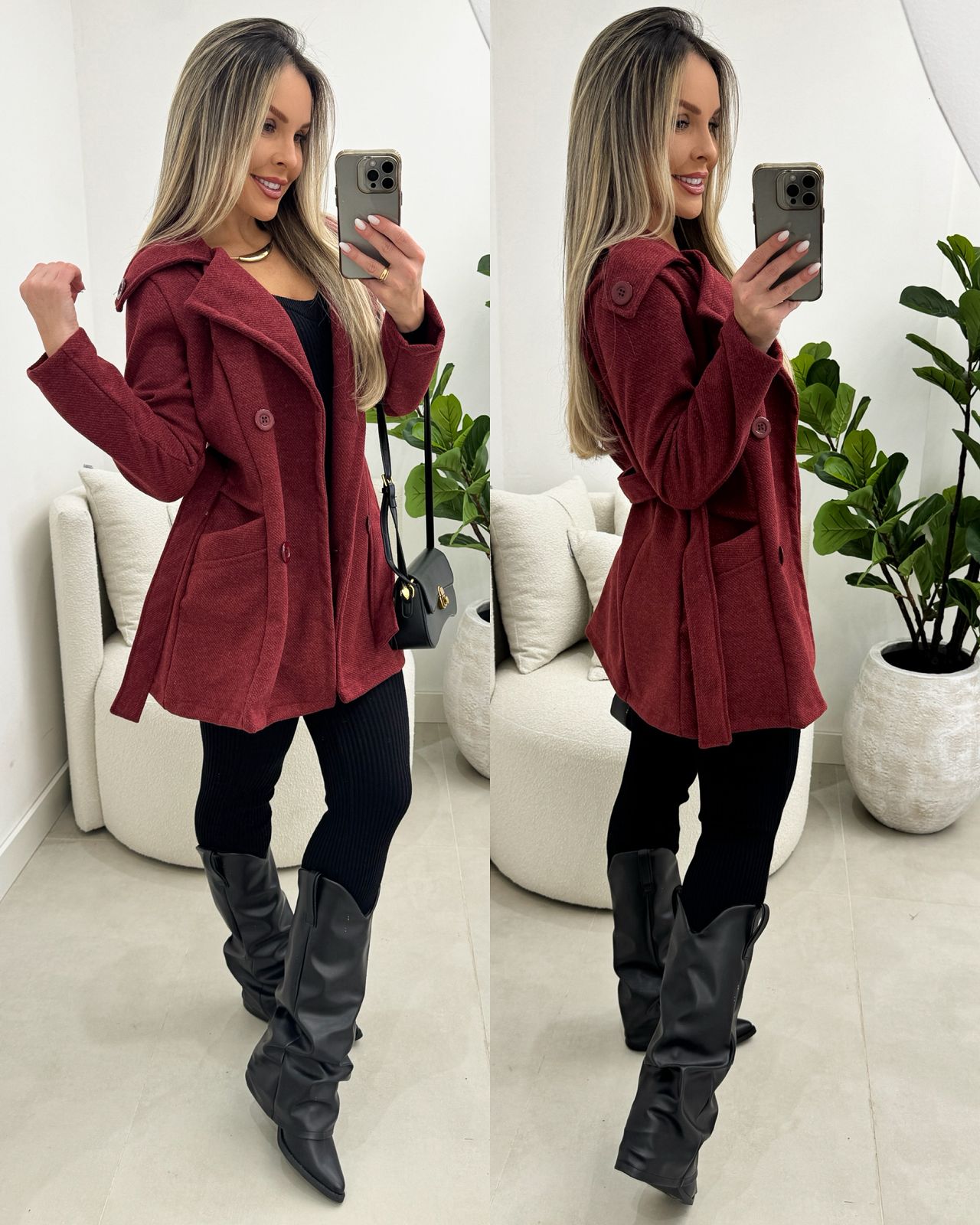 Casaco Lã Batida Tais Bordô 104823