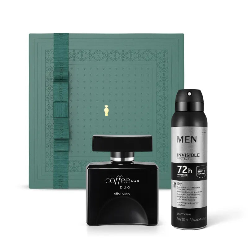 Combo Presente Dia dos Pais Coffee Man Duo Desodorante Colônia 100ml + Antitranspirante 90g/150ml + Caixa Presenteável