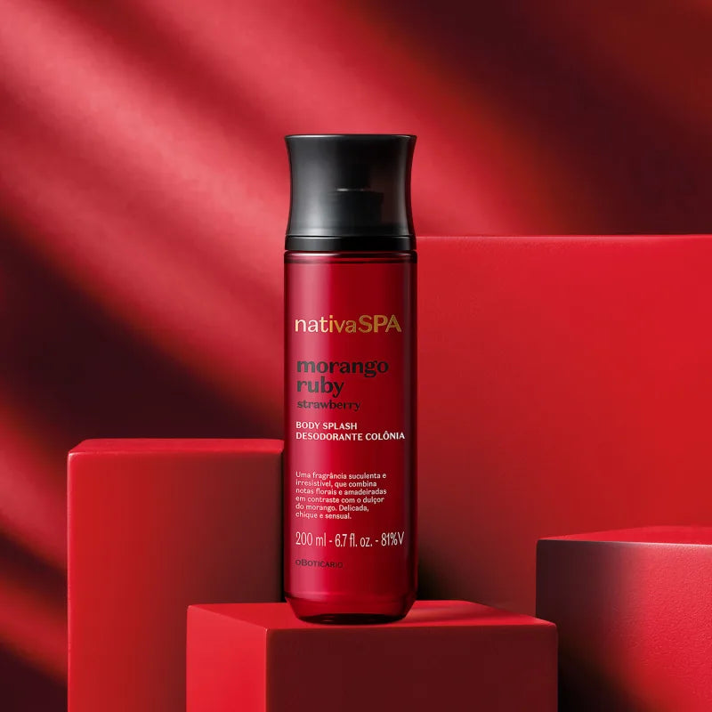 Body Splash Desodorante Colônia Nativa SPA Morango Ruby 200ml