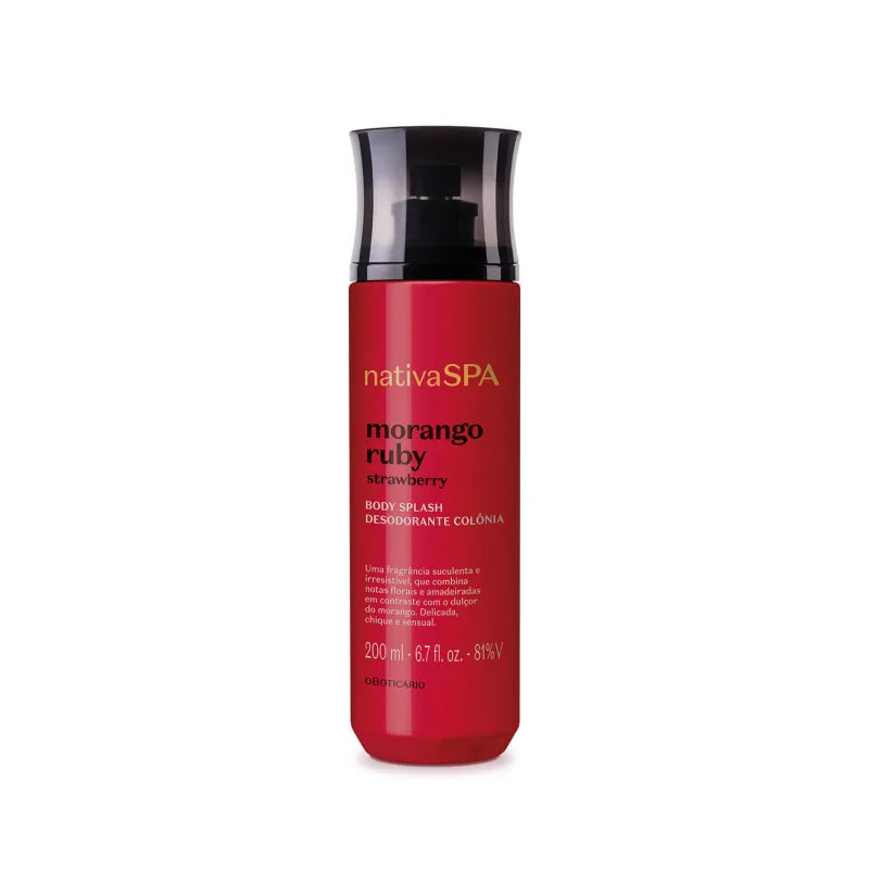 Body Splash Desodorante Colônia Nativa SPA Morango Ruby 200ml