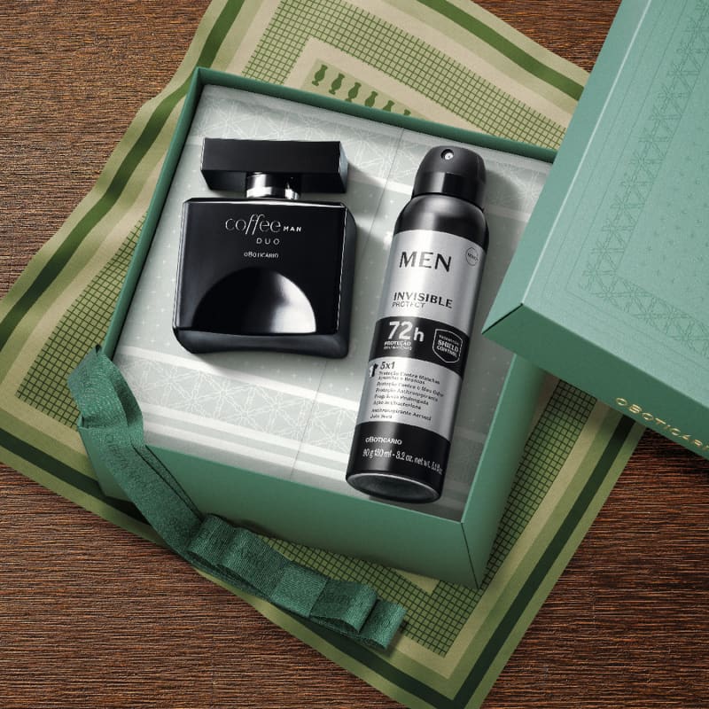 Combo Presente Dia dos Pais Coffee Man Duo Desodorante Colônia 100ml + Antitranspirante 90g/150ml + Caixa Presenteável