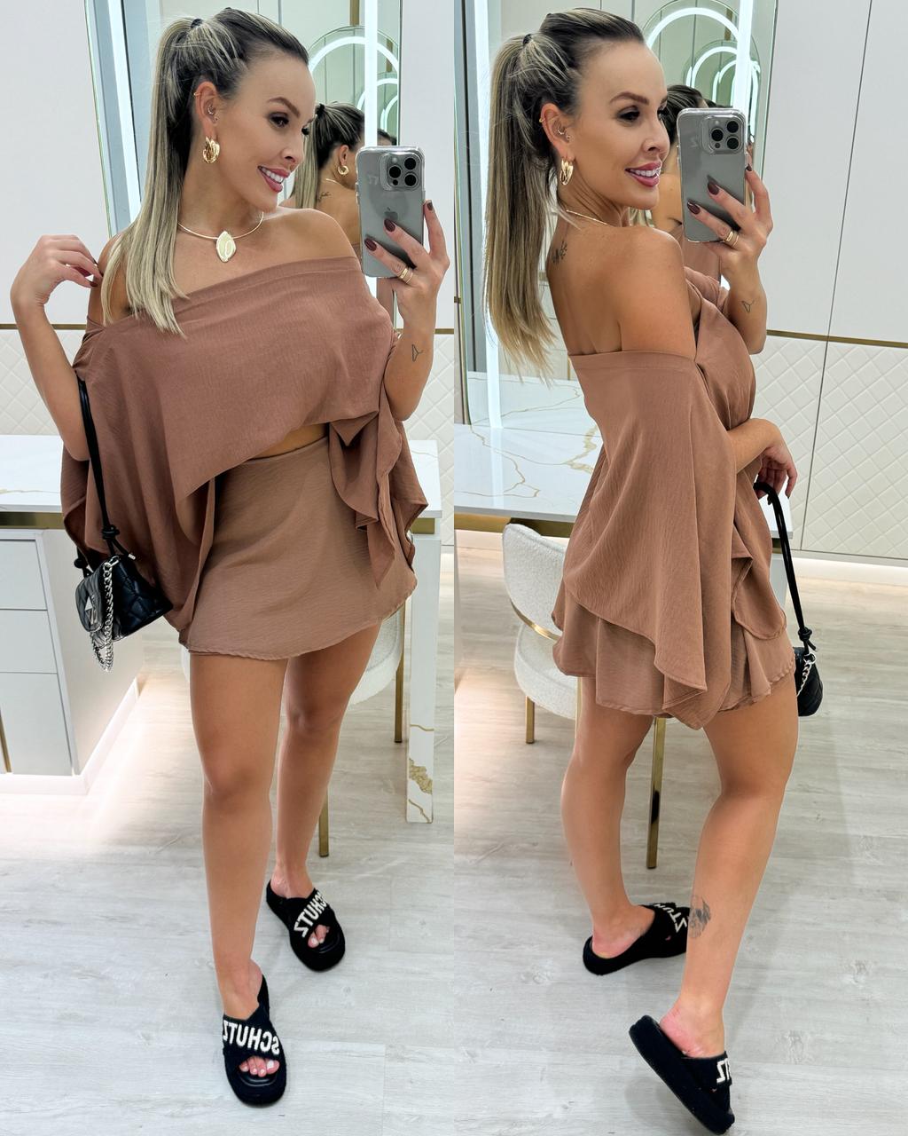 Conjunto Barbara Bege Escuro 95660