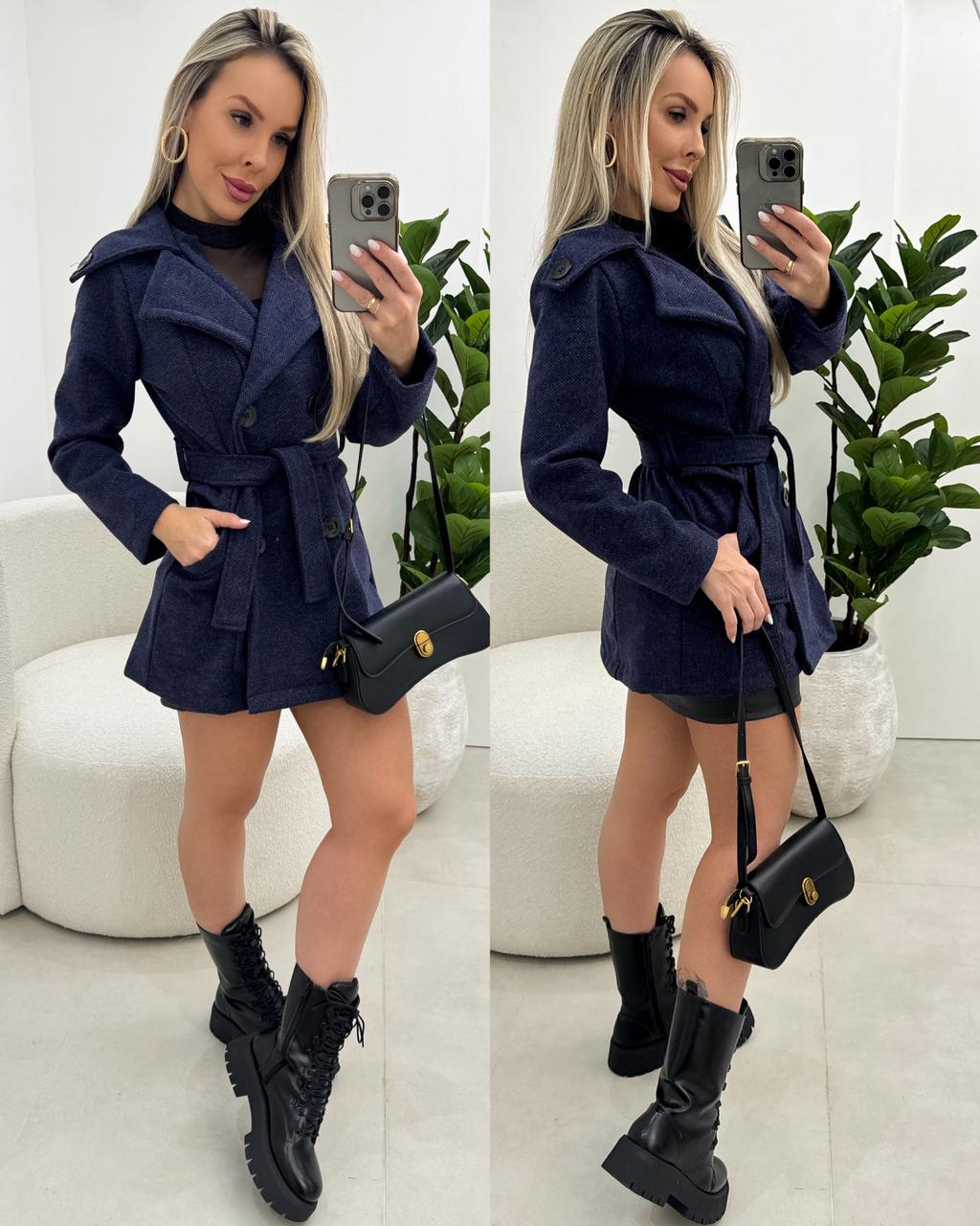 Casaco Lã Batida Tais Azul 104867