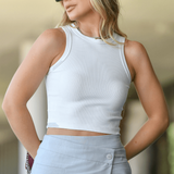 Blusa Cropped Regata Nadador Basic Slim Canelado Power Daya