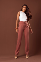 Blusa Sem Manga Frente Única Tália Coco