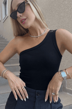 Blusa Cropped Manga Nula Basic Slim Canelado Power Dandara